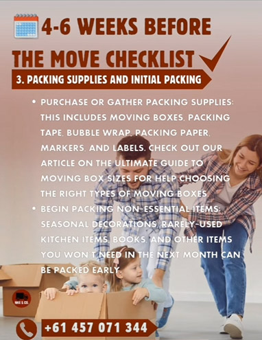 Move Checklist 3 Packing Supplies And Initial Packing